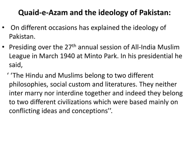 Ideology & creation of pakistan english and urdu | PPTX | Islam ...