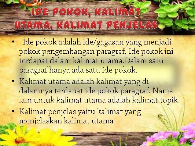 Nama Lain Ide Pokok Adalah / Gagasan Pokok Pikiran Utama