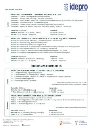 IDEPRO - Programación 2014 (Semestre 1)