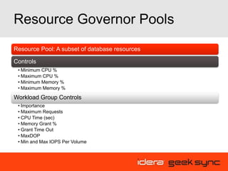 Geek Sync I Dealing with Bad Roommates - SQL Server Resource Governor ...