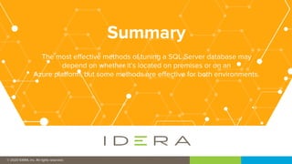 Advanced SQL Server Performance Tuning | IDERA | PPT