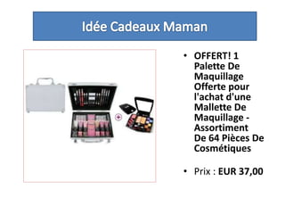 Idée Cadeaux MamanOFFERT! 1 Palette De Maquillage Offerte pour l'achat d'une Mallette De Maquillage - Assortiment De 64 Pièces De Cosmétiques Prix : EUR 37,00