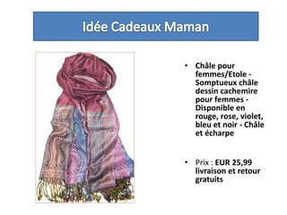 Idée Cadeaux MamanChâle pour femmes/Etole - Somptueux châle dessin cachemire pour femmes - Disponible en rouge, rose, violet, bleu et noir - Châle et écharpe Prix : EUR 25,99livraison et retour gratuits