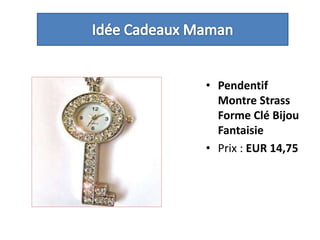 Idée Cadeaux MamanPendentif Montre Strass Forme Clé Bijou Fantaisie Prix : EUR 14,75