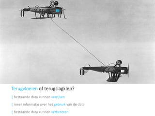 Terugvloeienof terugslagklep? 
| bestaande data kunnen verrijken 
|meer informatie over het gebruikvan de data 
|bestaande data kunnen verbeteren  