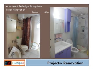 Apartment Redesign, Bangalore
Toilet Renovation
Before

After

Projects- Renovation

 