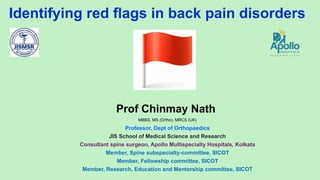 Ms Red Flags Identifying Red Flags in Back Pain Disorders: Clinical Insights and ...