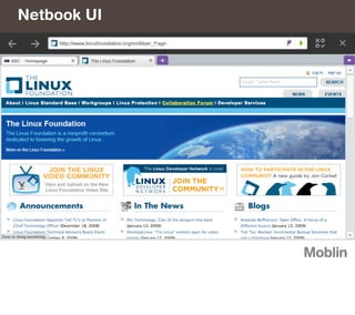 Netbook UI
Thus




             Moblin
 