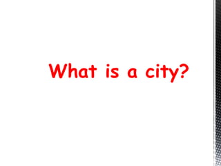 What is a city?
 