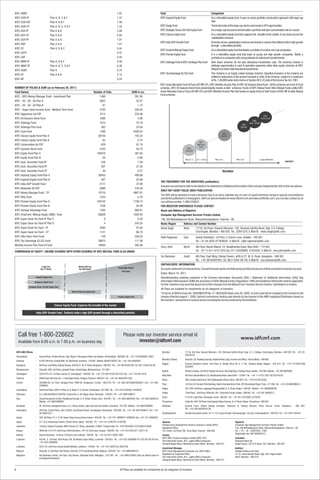 IDFC-SMEF                                  -                                                                       1.87                                         Fund                                                 Comparison
IDFC-SSIF-IP                               Plan A, B, C & F                                                        1.37                                         IDFC Imperial Equity Fund                            It is a diversified equity fund. It uses on active portfolio construction approach with large cap
IDFC-SSIF-MT                               Plan A, B & F                                                           1.46                                                                                              bias.
IDFC-SSIF-ST                               Plan A, B, C, D & F                                                     1.34                                         IDFC Equity Fund                                     Tracks the index of the large cap stocks and invests in IPO opportunities.
IDFC-GSF-IP                                Plan A & B                                                              2.00                                         IDFC Strategic Sector (50-50) Equity Fund            it is a large-cap focused fund that builds a portfolio with part concentration risk of a sector.
IDFC-GSF-ST                                Plan A & B                                                              0.94                                         IDFC Classic Equity Fund                             It is a diversified equity fund that captures the breadth of the market. It can invest across the
                                                                                                                                                                                                                     capitalization universe.
IDFC-GSF-PF                                Plan A & B                                                              1.91
                                                                                                                                                                IDFC India GDP Growth Fund                           It invests across capitalization universe and invests in sectors that reflects India’s high growth
IDFC-DBF                                   Plan A & B                                                              1.91
                                                                                                                                                                                                                     through a diversified portfolio.
IDFC-CF                                    Plan A, B & C                                                           0.44
                                                                                                                                                                IDFC Small & Midcap Equity Fund                      It is a diversified equity fund that Builds a portfolio of small & mid-cap companies.
IDFC-USTF                                  -                                                                       0.37
                                                                                                                                                                IDFC Premier Equity Fund                             It is a diversified equity fund that looks at young and high growth companies. Builds a
IDFC-SAF                                   -                                                                       0.45                                                                                              portfolio of a companies with strong tailwind of cultural and societal trends.
IDFC-MMF-IP                                Plan A, B & F                                                           0.46                                         IDFC Arbitrage Fund & IDFC Arbitrage Plus Fund       Both these schemes do not take directional investments calls, The schemes invests in
IDFC-MMF-TP                                Plan A, B, C, D & F                                                     0.48                                                                                              arbitrage opportunities in cash & derivative segments unlike other equity schemes of IDFC
IDFC-ASBF                                  Plan A                                                                  0.75                                                                                              Mutual Fund which take directional investments.
IDFC-EF                                    Plan A & B                                                              2.12                                         IDFC Tax Advantage (ELSS) Fund                       This Scheme is an Equity Linked Savings Scheme; Specified Investors in the Scheme are
                                                                                                                                                                                                                     entitled to deductions of the amount invested in Units of the Scheme, subject to a maximum
IDFC-NF                                    -                                                                       0.24                                                                                              of Rs. 1,00,000 under and in terms of Section 80 C (2) (xiii) of the Income Tax Act, 1961.
                                                                                                                                                                IDFC Asset Allocation Fund of Fund (AP MP CP), IDFC Monthly Income Plan & IDFC All Seasons Bond Fund : All the schemes are Fund of Fund
                                                                                                                                                                                                      , ,
NUMBER OF FOLIOS & AUM (as on February 28, 2011)                                                                                                                schemes. IDFC All Seasons Bond Fund predominantly invests in debt schemes/ Funds of IDFC Mutual Fund/ Other Mutual Funds unlike IDFC
Fund Names                                                                                 Number of Folio                            AUM in crs.               Asset Allocation Fund of Fund (AP MP CP) and IDFC Monthly Income Plan that invests in equity funds & Debt Funds of IDFC MF & other Mutual
                                                                                                                                                                                                 , ,
                                                                                                                                                                Fund schemes.
IDFC - IDFC Money Manager Fund- Investment Plan                                                   1406                                    291.95
IDFC - SS - 50 - 50 Plan A                                                                        3622                                     35.37
IDFC - SS - 50 - 50 Plan B                                                                          87                                      1.13
IDFC - Super Saver Income Fund - Medium Term Fund                                                 2165                                    333.05
IDFC Aggressive AA FOF                                                                            4714                                    233.98
                                                                                                                                                                                                                                                                                    IDFC
IDFC All Seasons Bond Fund                                                                        1806                                      4.08                                                                                                                                 G-Sec Fund
                                                                                                                                                                                                                                                                    IDFC
IDFC Arbitrage Fund                                                                               1014                                     72.78                                                                                                                SSIF - IP/DBF
                                                                                                                                                                                                                                                       IDFC
IDFC Arbitrage Plus Fund                                                                           362                                     24.04                                                                                                      SSIF MT

IDFC Cash Fund                                                                                    1499                                 5428.54
                                                                                                                                                                                                                                  IDFC
IDFC Classic Equity Fund Plan A                                                                  38759                                    193.32                                                                                 SSIF ST

IDFC Classic Equity Fund Plan B                                                                     62                                      0.75
                                                                                                                                                                                                        IDFC
IDFC Conservative AA FOF                                                                           629                                     91.79                                                       MM Fund
                                                                                                                                                                                                        TP/IP
IDFC Dynamic Bond Fund                                                                            2443                                     56.70                                            IDFC
                                                                                                                                                                                           CF/USTF
IDFC Equity Fund Plan A                                                                         105016                                    461.83
IDFC Equity Fund Plan B                                                                             25                                      0.06
                                                                                                                                                                                           Max 91 d    91<>365 d          Max 3 yrs              Max 5 yrs                      Longer Maturities
IDFC Govt. Securities Fund-IP                                                                      248                                      7.29                                                                                                                                                       MATURITY

IDFC Govt. Securities Fund-PF                                                                      207                                     21.35
IDFC Govt. Securities Fund-ST                                                                       46                                      0.27                                                                                  Duration
IDFC Imperial Equity Fund Plan A                                                                 36453                                    409.98
IDFC Imperial Equity Fund Plan B                                                                   497                                     22.66
                                                                                                                                                                TAX TREATMENT FOR THE INVESTORS (unitholders)
IDFC India GDP Growth Fund                                                                        2177                                     37.96
                                                                                                                                                                Investors are advised to refer to the details in he Statement of Additional Information (SAI) and also independently refer to their tax advisor.
IDFC Moderate AA FOF                                                                              2689                                    216.40
                                                                                                                                                                DAILY NET ASSET VALUE (NAV) PUBLICATION
IDFC Money Manager Fund - TP                                                                     10716                                 4867.81
                                                                                                                                                                The NAV will be declared on every Business Day & on every calendar day (in case of Liquid Schemes) except in special circumstances
IDFC Nifty Fund                                                                                   1534                                      6.78                and will be published in 2 newspapers. NAV can also be viewed on www.idfcmf.com and www.amfiindia.com; you can also contact us on
IDFC Premier Equity Fund Plan A                                                                 164742                                 1738.74                  our call free number -1-800-226622.
IDFC Premier Equity Fund Plan B                                                                  1328                                      55.48                FOR INVESTOR GRIEVANCES PLEASE CONTACT
IDFC Savings Advantage Fund                                                                      1203                                     689.61                Name and Address of Registrar
IDFC Small and Midcap Equity (SME) Fund                                                         83826                                  1039.40                  Computer Age Management Services Private Limited,
IDFC Super Saver Inc.Fund IP Plan C                                                                  8                                      0.33                148, Old Mahabalipuram Road, Okkiyamthuraipakkam, Chennai - 96.
IDFC Super Saver Inc.Fund IP Plan D                                                                  4                                    242.25                Name Region             Address and Contact Number
IDFC Super Saver Inc.Fund - IP                                                                   4483                                      67.64                Neeta Singh             West          17/18, 3rd Floor, Vaswani Mansion, 120, Dinshaw Vachha Road, Opp. K C College,
IDFC Super Saver Inc.Fund - ST                                                                   1121                                      86.79                                                      Churchgate, Mumbai - 400 020. Tel.: 22841378. E-Mail ID : neeta.singh@idfc.com
IDFC Ultra Short Term Fund                                                                        749                                     538.53                Vijith Raghavan         East          Oswal Chambers, 1st Floor, 2 Church Lane, Kolkata - 700 001.
IDFC-Tax Advantage (ELSS) Fund                                                                  39875                                     111.58                                                      Tel. : 91-34-3024 9778/80/81. E-Mail ID : vijith.raghavan@idfc.com
Monthly Income Plan Fund of Fund                                                                10650                                     265.99
                                                                                                                                                                Jincy John              North         4th Floor, Narain Manzil, 23, Barakhamba Road, New Delhi - 110 001.
COMPARISON OF EQUITY / INCOME SCHEMES WITH OTHER SCHEMES OF IDFC MUTUAL FUND IS AS UNDER                                                                                                              Tel. : 91-11-011-47311323 Fax: 011-23426669, 41524342. E-Mail ID : jincy.john@idfc.com

                                                                                                                                                                Sai Ramanan             South         6th Floor, East Wing, Raheja Towers, #26 & 27, M. G. Road, Bangalore - 560 001.
                                                                                                                                                                                                      Tel.: +91-80-64501951/ 52, 66111504/ 05/ 06. E-Mail ID : sai.ramanan@idfc.com
                                                                                                                                                                UNITHOLDERS’ INFORMATION
                                  Large Cap                              Mature Mid cap
                                                                                                                     Young High Growth
                                Top 75 Stocks                            Top 300 Stocks                                                                         Accounts statement (on transactions), Annual financial results and Half yearly portfolio disclosure shall be provided to investors by post.
                                                                                                                         500 Stocks
                                                                                                                                                                Dated: March 16, 2011.
                          Imperial Equity Fund                                                                                                                  Notwithstanding anything contained in the Scheme Information Document (SID) / Statement of Additional Information (SAI)/ Key
                        Enterprise Equity Fund                                                                                                                  Information Memorandum (KIM) the provisions of SEBI (Mutual Funds) Regulations 1996 and Guidelines thereunder shall be applicable.
                                                                                                                                                                Further, investors may ascertain about any further changes from the Mutual Fund / Investor Service Centres / distributors or brokers.
                  Strategic Sector (50:50) Equity Fund
                                                                                                                                                                All Plans are available for investments by all categories of investors.
                                                                  Small & Mid-cap Equity Fund
                                                                                                                                                                *In terms of SEBI Circular No. SEBI/IMD/CIR No. 4/ 168230/09 dated June 30, 2009, no entry load will be charged by the Scheme to the
                                                                                                                    Premier Equity Fund                         investor effective August 1, 2009. Upfront commission shall be paid directly by the investor to the AMFI registered Distributors based on
                                                                                                                                                                the investors’ assessment of various factors including the service rendered by the distributor.
                                                 Classic Equity Fund: Captures the breadth of the market

                             India GDP Growth Fund : Reflects India’s high GDP growth through a diversified portfolio




     Call free 1-800-226622                                                                                               Please note our investor service email id
                                                                                                                                                                                                                                                      www.idfcmf.com
     Available from 8.00 a.m. to 7.00 p.m. on business day                                                                        investor@idfcmf.com

    IDFC AMC Offices                                                                                                                                             Mumbai             :    17/18, 3rd Floor, Vasvani Mansion, 120, Dinshaw Vachha Road, Opp. K. C. College, Churchgate, Mumbai - 400 020. Tel.: +91-22-
                                                                                                                                                                                         22876419.
    Ahmedabad            :     Ground Floor, Zodiac Avenue, Opp. Mayor’s Bungalow, Near Law Garden, Ahmedabad - 380 006. Tel.: +91-79-64505881/ 5857.
                                                                                                                                                                 Mumbai (Thane)     :    Shop No. 25, Rajdeep Society, Gokhale Road, Opp. Income Tax Office, Thane (West) - 400 602.
    Amritsar             :     6-FUF, 4th Floor, Central Mall, 32, Mall Road, Amritsar - 143 001. Mobile: 09356126222, Tel.: +91-183-5030393.
                                                                                                                                                                 Nagpur             :    Fortune Business Centre, First Floor, 6, Vasant Vihar, W. H. C. Rd., Shankar Nagar, Nagpur - 440 010. Tel.: +91-712-6451428/
    Bangalore            :     6th Floor, East Wing, Raheja Towers, #26 & 27, M. G. Road, Bangalore - 560 001. Tel.: +91-80-64501951/ 52, 66111504/ 05/ 06.
                                                                                                                                                                                         2525657.
    Bhubaneswar          :     Shop No. 208, 2nd Floor, Janpath Tower, Ashok Nagar, Bhubaneswar - 751 002.
                                                                                                                                                                 Nashik             :    Kavita Complex, 2nd Floor, Madan Services, Near Big Bazar, College Road, Nashik - 422 005. Mobile: +91-9970625856.
    Chandigarh           :     SCO 2475-76, 1st Floor, Sector 22, Chandigarh - 160 022. Tel.: +91-172-5071918/19/21/22, Fax: +91-172-5071918.
                                                                                                                                                                 New Delhi          :    4th Floor, Narain Manzil, 23, Barakhamba Road, New Delhi - 110 001. Tel.: +91-11-47311301/ 02/ 03/ 04/ 05.
    Chennai              :     KRM Tower, 8th floor, No. 1, Harrington Road, Chetpet, Chennai - 600 031. Tel.: +91-44-45644201/202.
                                                                                                                                                                 Patna              :    406, Ashiana Hariniwas, New Dakbanglow Road, Patna - 800 001. Tel.: +91-612-6510353.
    Cochin               :     39/3993 B2, Gr. Floor, Vantage Point, VRM Rd, Ravipuram, Cochin - 682 016. Tel: +91-484-3012639/4029291, Fax: +91-484-
                                                                                                                                                                 Pune               :    1st Floor, Dr. Herekar Park Building, Next to Kamala Nehru Park, Off. Bhandarkar Road, Pune - 411 004. Tel.: +91-20-66020965/ 4.
                               2358639.
                                                                                                                                                                 Raipur             :    227-228, 2nd Floor, Lalganga Shopping Mall, G. E. Road, Raipur - 492 001. Mobile: +91-9926908790.
    Coimbatore           :     Red Rose Plaza, 509 H, II Floor, D. B. Road, R. S. Puram, Coimbatore - 641 002. Tel.: +91-422-2542645, 2542678.
                                                                                                                                                                 Rajkot             :    “Star Plaza”, 2nd Floor, Office No. 201, Phulchab Chowk, Rajkot - 360 001. Tel.: +91-281-6626012.
    Dehradun             :     C/o. EBD BUSINESS CENTRE, Cubicle No. 3, 49, Rajpur Road, Dehradun - 248 001. Tel.: +91-9997598877.
                                                                                                                                                                 Surat              :    U 15/16, Jolly Plaza, Athvagate, Surat - 395 001. Tel.: +91-261-2475060, 2475070.
    Goa                  :     Advani Bussiness Centre, Neelkamal Arcade, A. B. Road, Panjim, Goa - 403 001. Tel.: +91-832-6650403, Fax: +91-832-6650310.
                               Mobile: +91-9823289903.                                                                                                           Trivandrum         :    Cabin No. 502, 5th Floor, Karimpanal Statue Avenue, G. H. Road, Statue, Trivandrum - 695 001.
    Guwahati             :     4E, 4th Floor, Ganapati Enclave, G. S. Road, Ulubari, Opp. Bora Service Station, Guwahati - 781 007. Mobile: +91-9957568099.      Vadodara           :    Ground Floor, Akash Ganga Complex, Adjacent to Vanijya Bhavan, Race Course Circle, Vadodara - 390 007.
                                                                                                                                                                                         Tel.: +91-265-6620919/ 39.
    Hyderabad            :     4th Floor, Central Plaza, #6-3-902/A, Raj Bhavan Road, Somajiguda, Hyderabad - 500 082. Tel.: +91- 40-42014646/47, Fax: +91-
                               40-40037521.                                                                                                                      Visakhapatnam      :    Visakha Executive Centre, 47-11-1/5, Eswar Arcade, Dwarakanagar, 1st Lane, Visakhapatnam - 530 016. Tel.: +91-9701163444.
    Indore               :     405, 4th Floor, 21/ 1, D. M. Tower, Race Course Road, Indore - 452 001. Tel.: +91-731-4206927/ 4208048. Fax: +91-731-4206923.
    Jaipur               :     G-7, G-8, Anukampa Towers, Church Road, Jaipur - 302 001. Tel.: +91-141-5105797, 5105798.                                         Sponsor                                                                        Registrar
                                                                                                                                                                 Infrastructure Development Finance Company Limited (IDFC)                      Computer Age Management Services Private Limited
    Jalandhar            :     1st floor, Satnam Complex, BMC Chowk, G.T. Road, Jalandhar-144001. Punjab-India. Tel. : 01815018264 / 01815061378/88.
                                                                                                                                                                 Registered Office                                                              148, Old Mahabalipuram Road, Okkiyamthuraipakkam, Chennai - 96.
    Kanpur               :     Office No. 214-215, IInd Floor, KAN Chambers, 14/113, Civil Lines, Kanpur - 208 001. Tel.: +91-512-2331071, 2331119.              ITC Centre, 3rd Floor,760, Anna Salai, Chennai - 600 002.                      Tel. + 91 - 44 - 24587263 / 7262.
                                                                                                                                                                                                                                                Registration No. INR 000002813
    Kolkata              :     Oswal Chambers, 1st Floor, 2 Church Lane, Kolkata - 700 001. Tel.: +91-33-40171000/ 1005.                                         Trustee
                                                                                                                                                                 IDFC AMC Trustee Company Limited (IDFC ATC)                                    Custodian
    Lucknow              :     Flat No. 2, 1st Floor, SAS House, 6B, Tej Bhadur Sapru Marg, Lucknow - 226 001. Tel.: +91-522-3056900/ 01/ 02/ 03/ 04/ 05.Fax:
                                                                                                                                                                 One India Bulls Centre, 841, Jupiter Mills Compound,                           Deutsche Bank AG
                               +91-522-3056900.
                                                                                                                                                                 Senapati Bapat Marg, Elphinstone Road (West), Mumbai - 400 013.                Kodak House, 222 D N Road, Fort, Mumbai - 400 001
    Ludhiana             :     SCO 122, 2nd Floor, Feroze Gandhi Market, Ludhiana - 140 001. Tel.: +91-161-5022155, 5022156.
                                                                                                                                                                 Investment Manager                                                             Auditors
    Madurai              :     Shop No. 9, 2nd Floor, Ram Niwas, Door No. 279, Goodshed Street, Madurai - 625 001. Tel.: +91-9894369124.                         IDFC Asset Management Company Ltd. (IDFC AMC)                                  Deloitte Haskins and Sells
                                                                                                                                                                 Registered & Corporate Office                                                  12, Dr. Annie Besant Road, Opp. Shiv Sagar Estate,
    Manglore             :     Raj Business Centre, 3rd Floor, Raj Towers, Balmatta Road, Manglore - 575 001. Tel.: +91-9901033822 (Not an official point of
                                                                                                                                                                 One India Bulls Centre, 841, Jupiter Mills Compound,                           Worli, Mumbai - 400 018.
                               accepting transaction).
                                                                                                                                                                 Senapati Bapat Marg, Elphinstone Road (West), Mumbai - 400 013.



8                                                                                                                     All Plans are available for investments by all categories of investors.
 