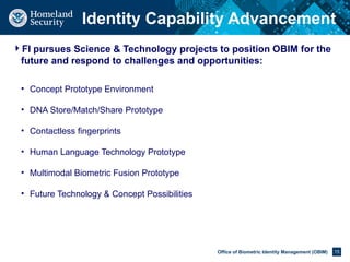 Overview DHS use of biometrics across the department | PPTX