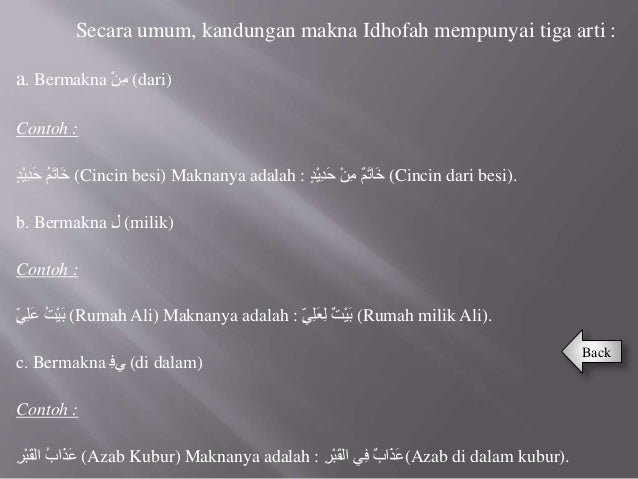 Idhofah (Bahasa Arab kelas 11)