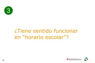 3 ¿Tiene sentido funcionar en “horario escolar”?  