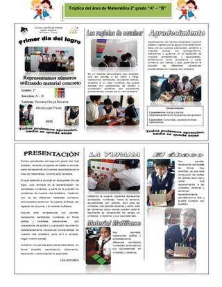 Tríptico del área de Matemática 2° grado “A” – “B”
 