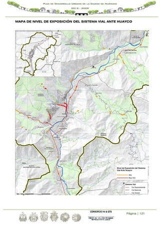 Página | 121
Plan de Desarrollo Urbano de la Ciudad de Huánuco
2019 - 2029
MAPA DE NIVEL DE EXPOSICIÓN DEL SISTEMA VIAL ANTE HUAYCO
 