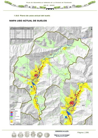 Página | 295
Plan de Desarrollo Urbano de la Ciudad de Huánuco
2019 - 2029
1.9.8 Plano de usos actual del suelo
MAPA USO ACTUAL DE SUELOS
 