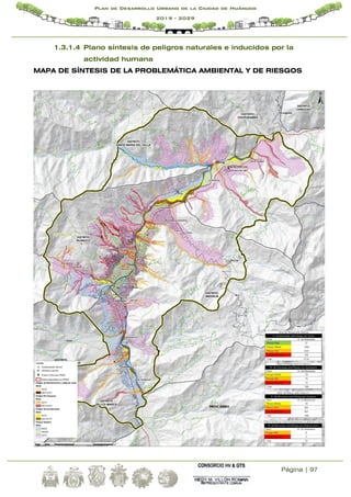 Página | 97
Plan de Desarrollo Urbano de la Ciudad de Huánuco
2019 - 2029
1.3.1.4 Plano síntesis de peligros naturales e inducidos por la
actividad humana
MAPA DE SÍNTESIS DE LA PROBLEMÁTICA AMBIENTAL Y DE RIESGOS
 