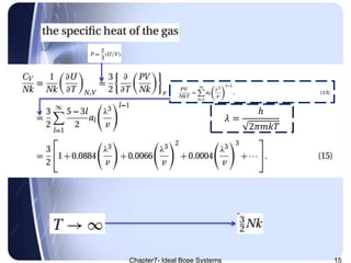 Chapter7- Ideal Bose Systems 15
𝜆 =
ℎ
2𝜋𝑚𝑘𝑇
 