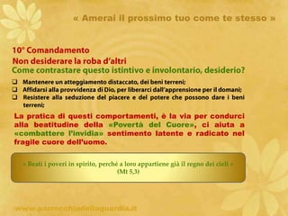« Amerai il prossimo tuo come te stesso »5° ComandamentoNon Uccidere ( Es. 20,13)Cosa ti chiede questo comandamento?Rispetto della vita umana, perché è sacra.