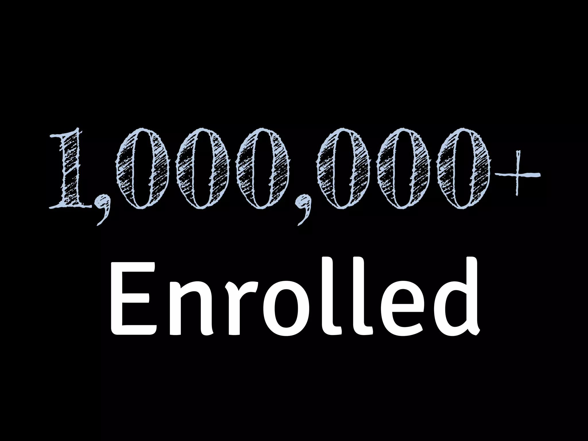 1,000,000+ 
Enrolled 
 