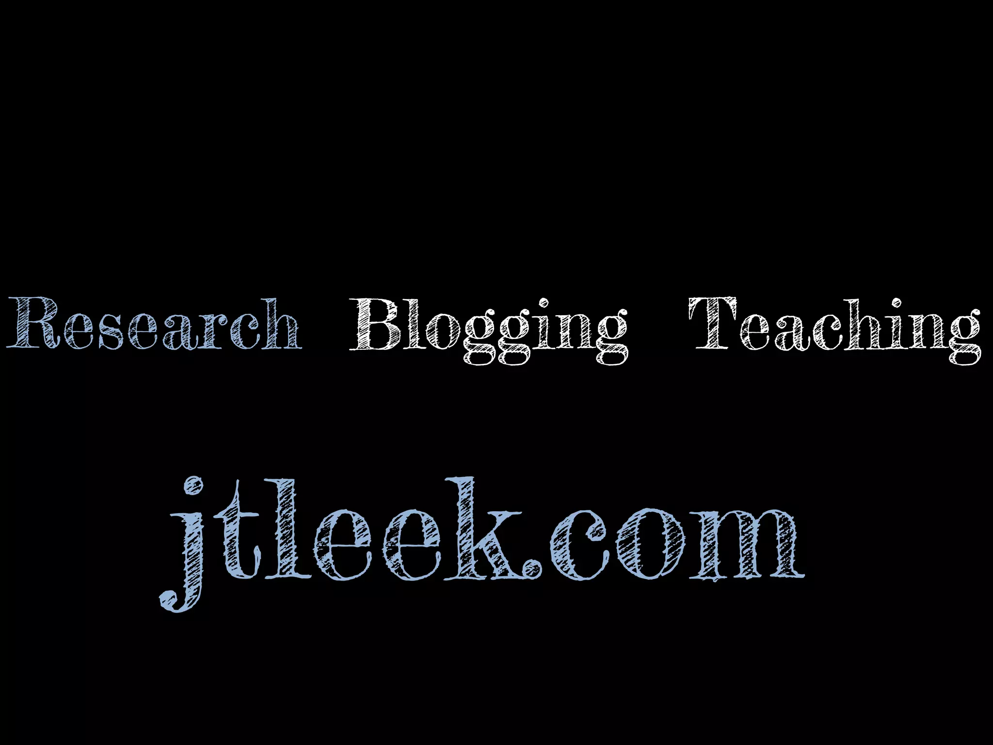 Research Blogging Teaching 
jtleek.com 
 