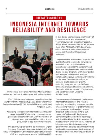 INDONESIA INTERNET TOWARDS
RELIABILITY AND RESILIENCE
In Indonesia there are 3.79 million MSMEs that go
online, and are pr...