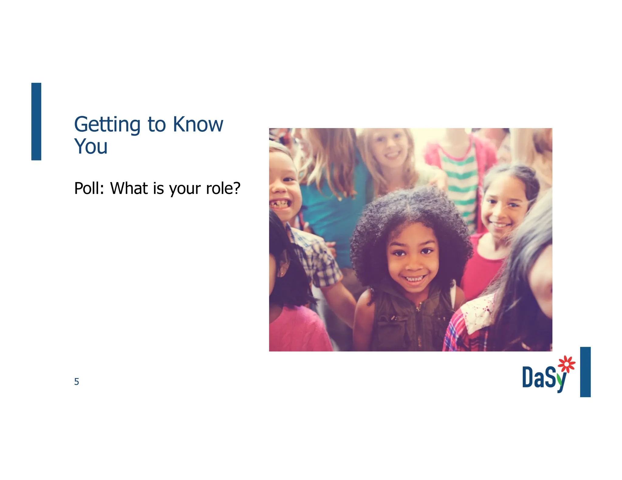 5
Getting to Know
You
Poll: What is your role?
 