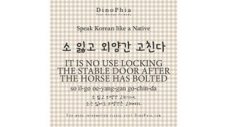 소 잃고 외양간 고친다 locking the stable door after the horse has bolted Speak Korean like a Native