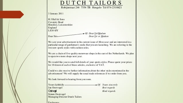 Dutch writing example image