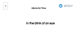in the blink of an eye
19
Idioms for Time
 