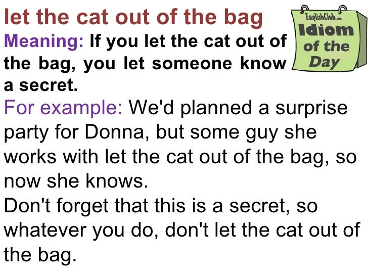 Cats Out Of The Bag Meaning Cats Out Of The Bag Meaning