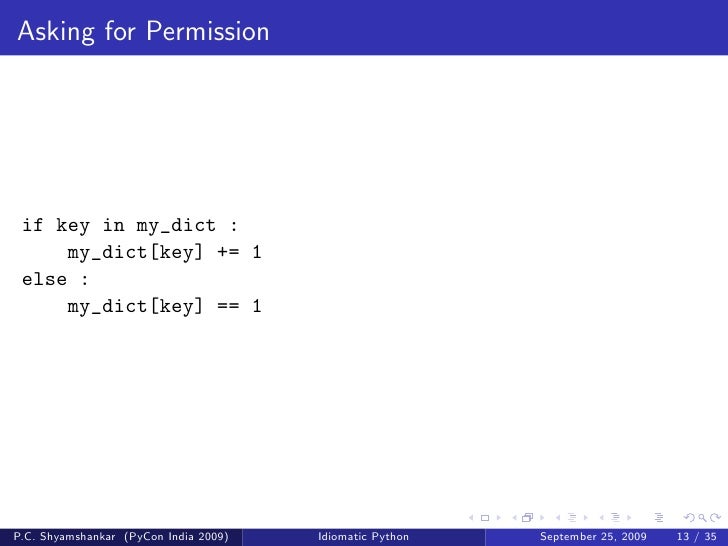 Idiomatic Python