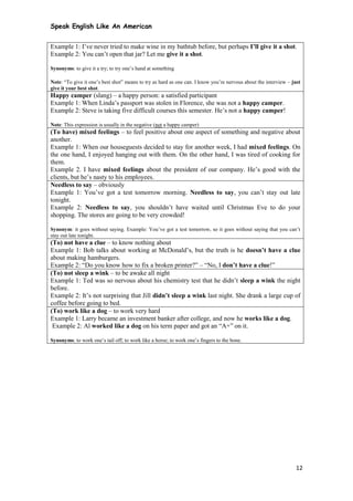Saying Example Idioms lessons | PDF