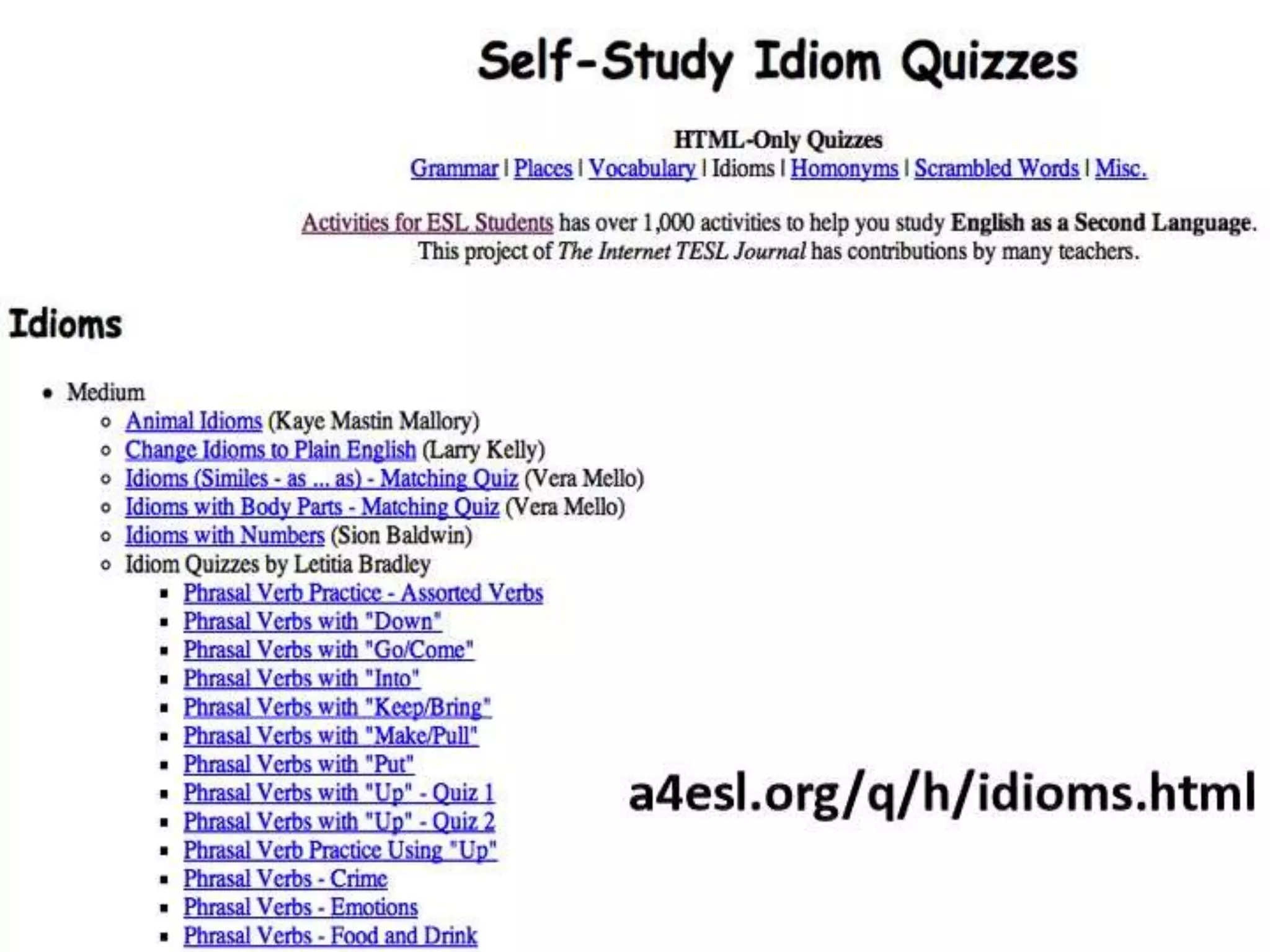 Idioms for Language Learners: Ideas, Tools, & Resources