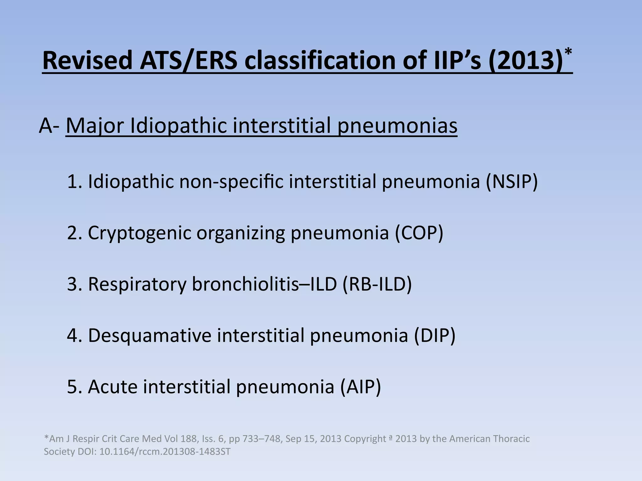 Idiopathic interstitial pneumonias | PPTX