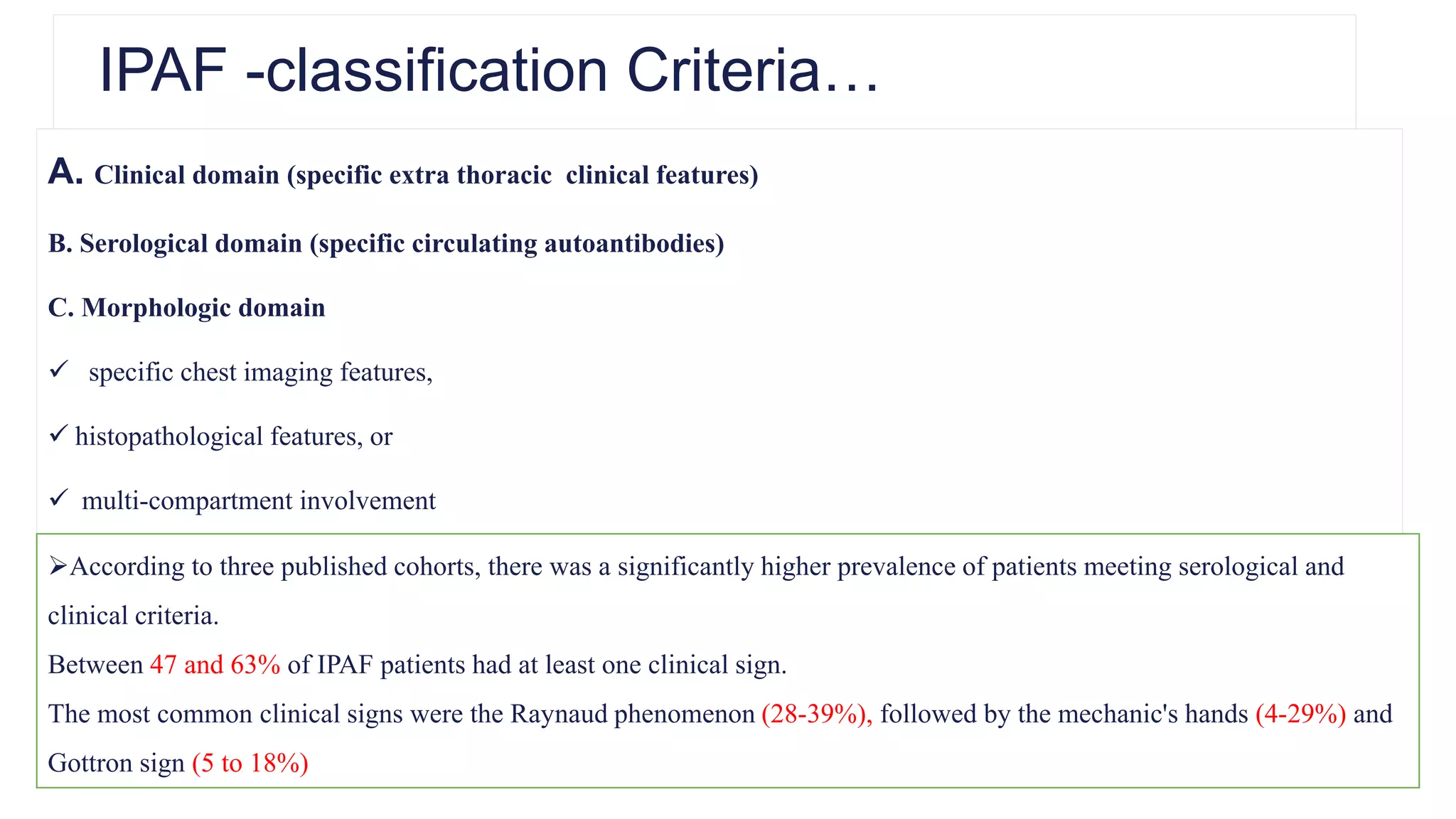 Idiopathic Interstitial Pneumonia With Autoimmune Features(IPAF).pptx