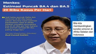 13
Bila kita
membandingkan
kondisi omicron di
Afrika Selatan dan
Indonesia
 