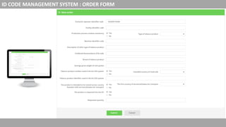 ID CODE MANAGEMENT SYSTEM : ORDER FORM
 