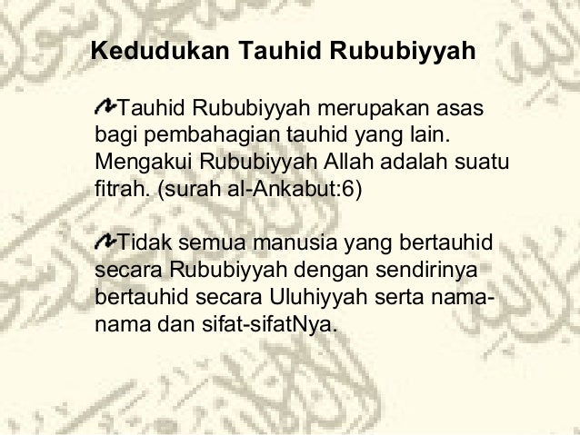Maksud Tauhid Rububiyyah Fundacionfaroccr