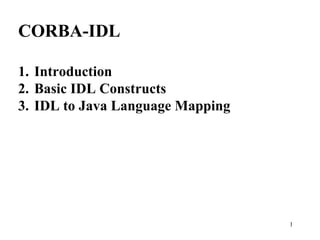 Js Idl Java nterface Definition Language (IDL) in middleware technologies. | PDF