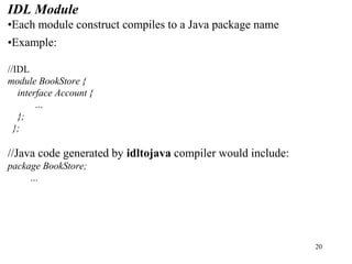 nterface Definition Language (IDL) in middleware technologies. | PDF