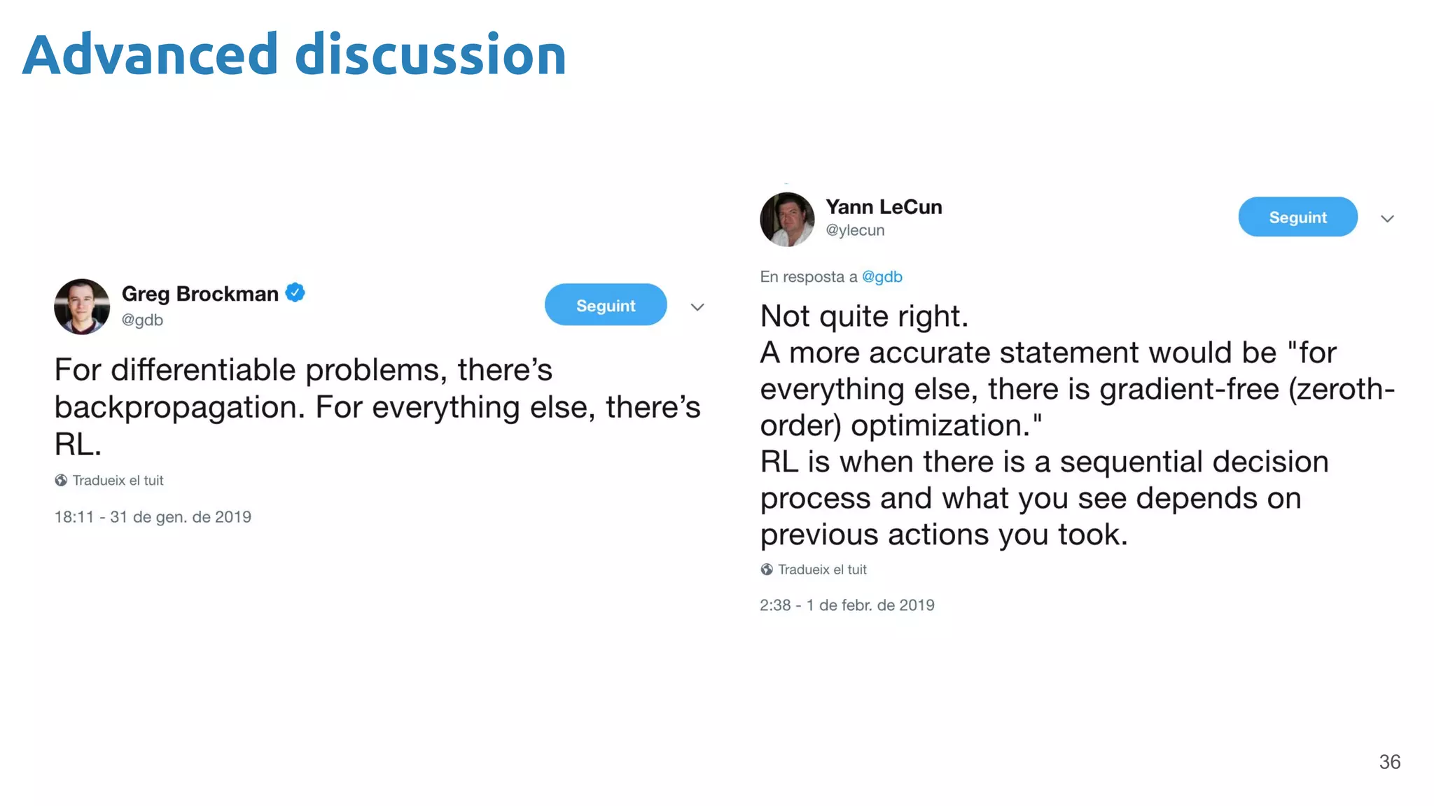 Advanced discussion
36
 