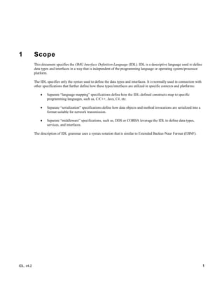 Interface Definition Language (IDL) version 4.2 | PDF