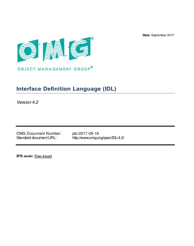 Interface Definition Language (IDL) version 4.2