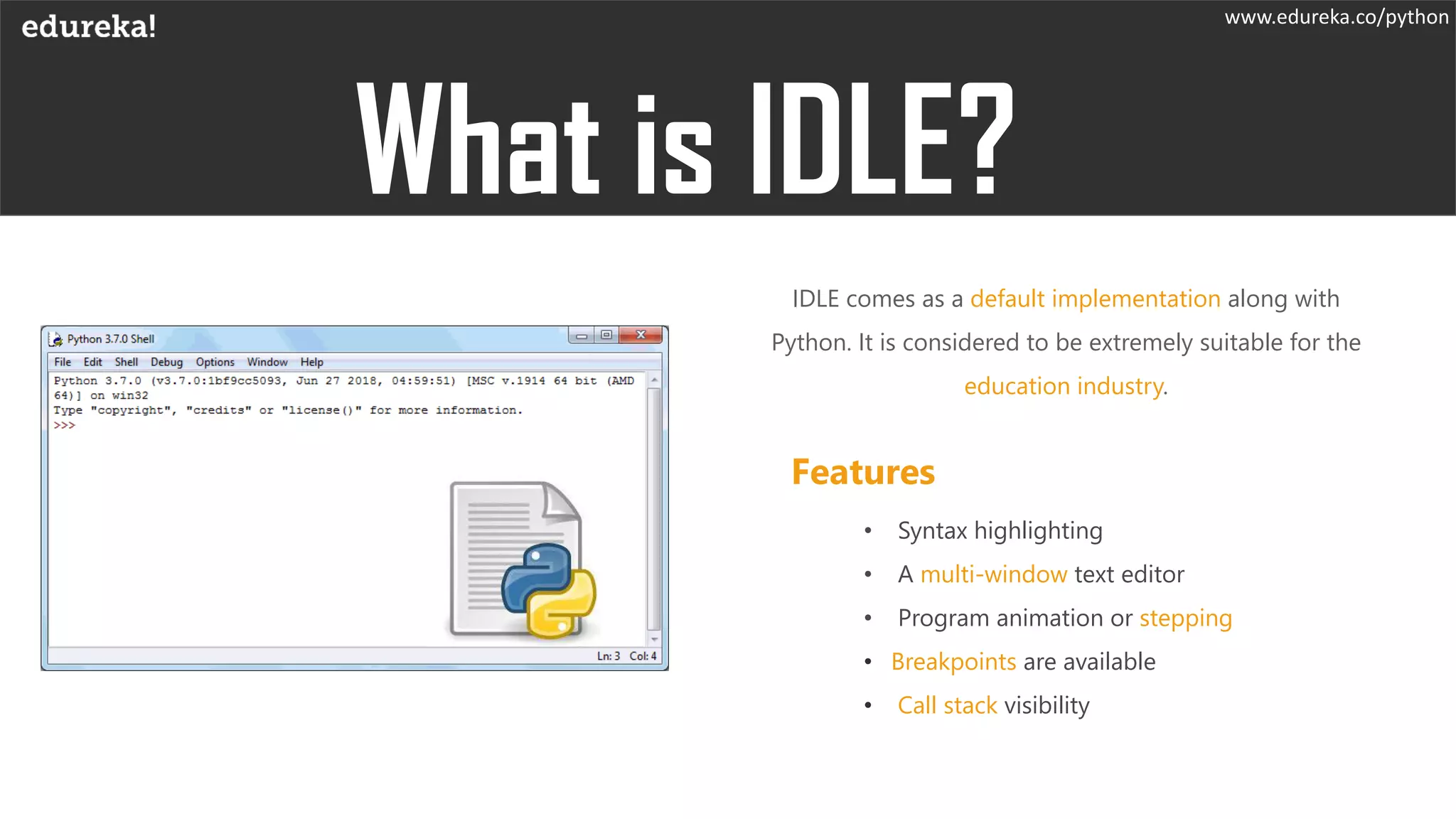Introduction to Python IDLE | IDLE Tutorial | Edureka | PDF ...