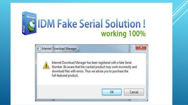 idm registered fake serial number