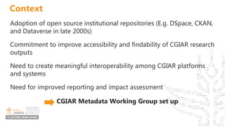 Information and Data Management CoP: Metadata Working Group 