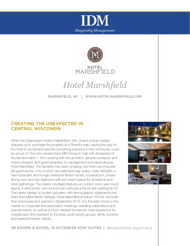 IDM Hospitality Management Portfolio 2014