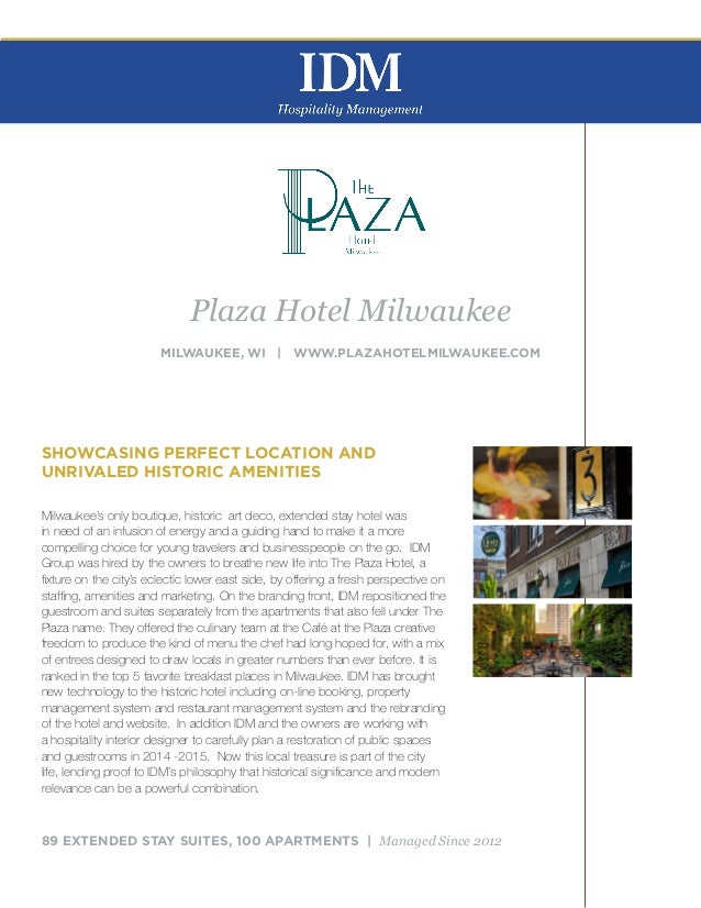 IDM Hospitality Management Portfolio 2014