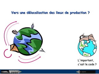 megaplanet
Vers une délocalisation des lieux de production ?Vers une délocalisation des lieux de production ?
L'important,L'important,
c'est le code ?c'est le code ?
 